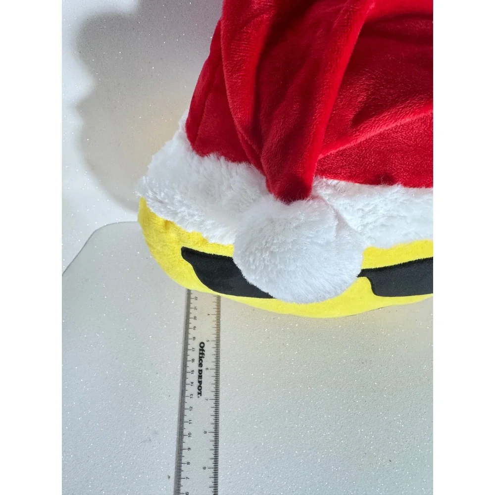 MSA Trading Sunglasses Emoji Red Santa Hat Christmas Plush Pillow 12 Inch Yellow
